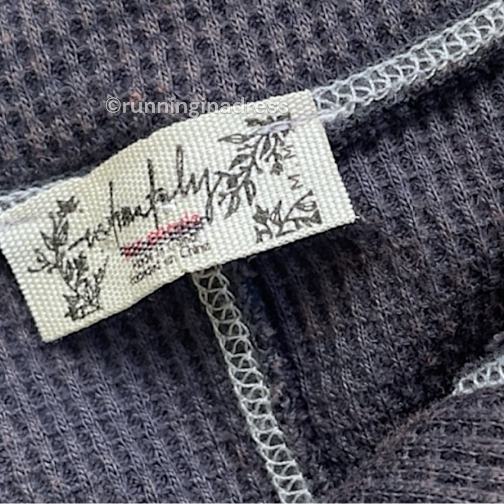 NWOT Free People Early Night Cropped Waffle Knit Pullover In Color Purple Medium - Picture 9 of 9